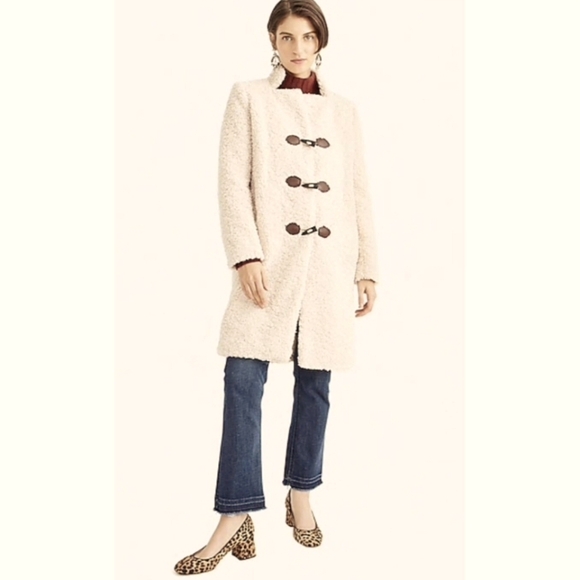 J. Crew Teddy Fleece Toggle Coat - Picture 1 of 10